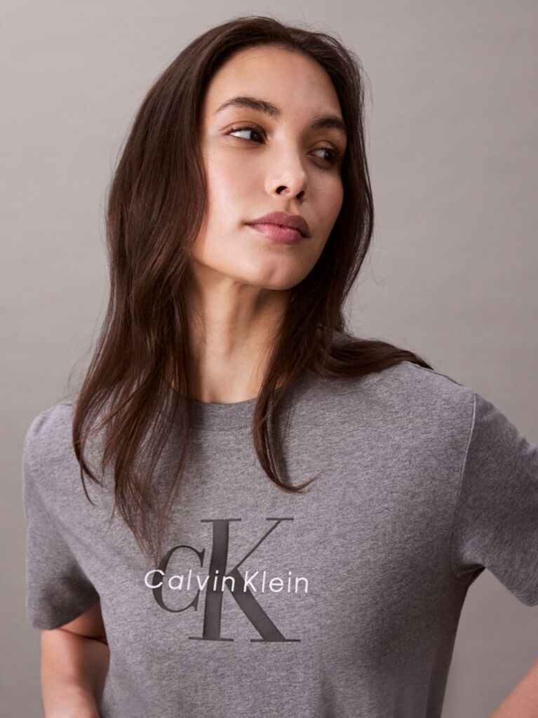 Γκρι T-Shirt Με Λογότυπο  Γυναίκα