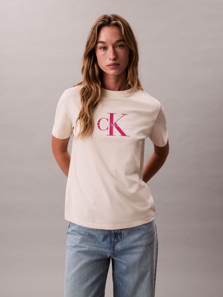 Λευκό T-Shirt Με Λογότυπο  Γυναίκα