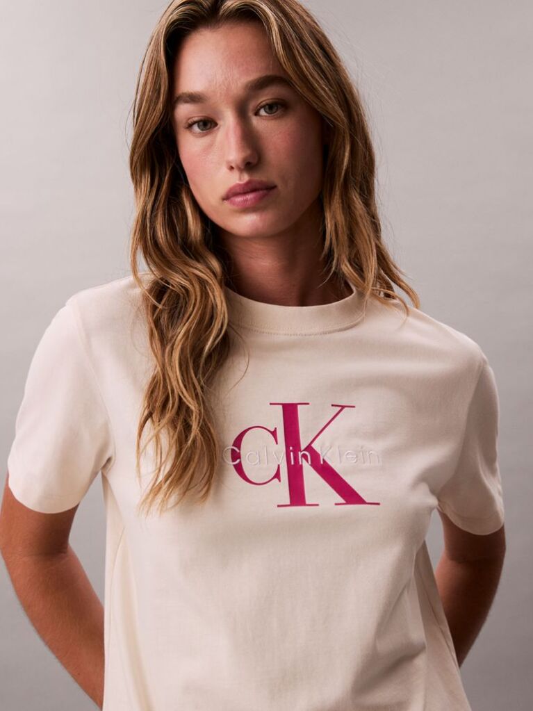 Λευκό T-Shirt Με Λογότυπο  Γυναίκα