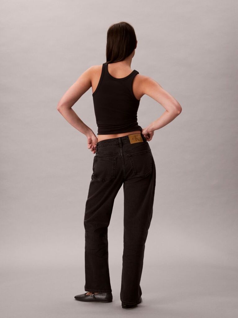Black High Rise Straight Jeans  Women