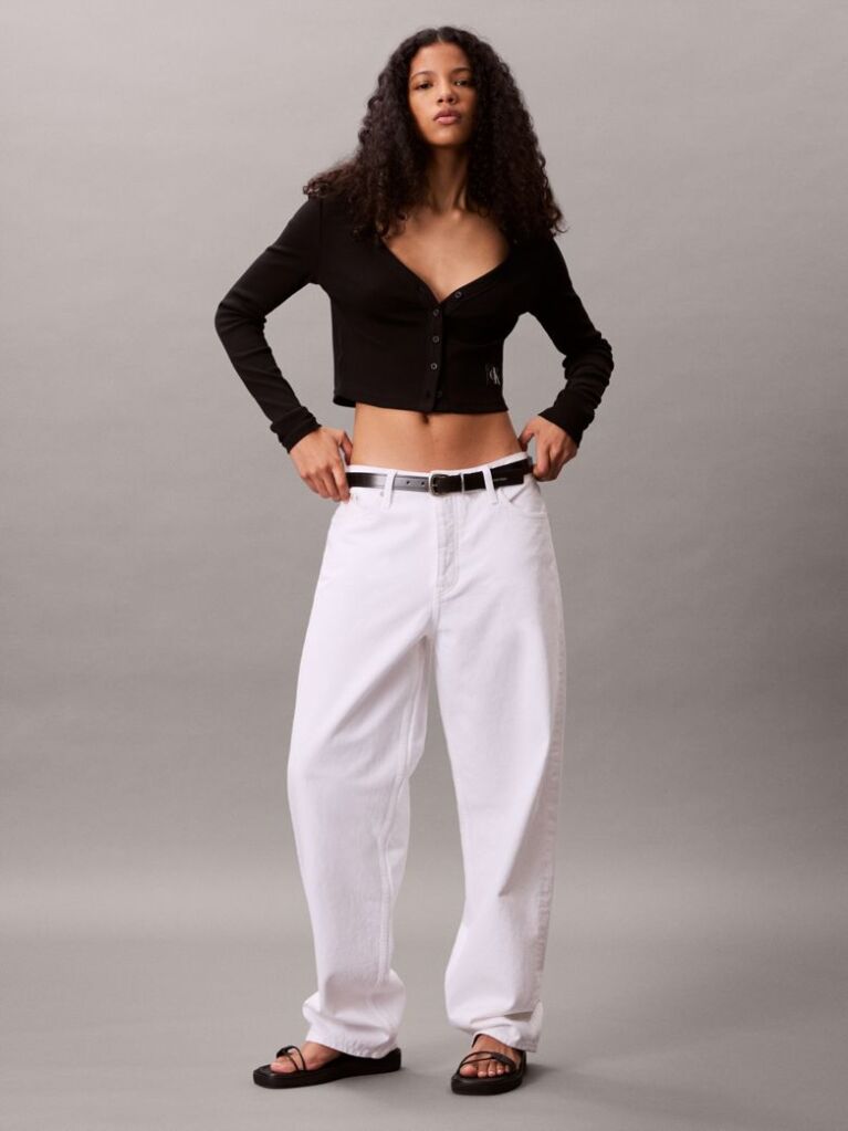 Black Ribbed Slim Cardigan  Women