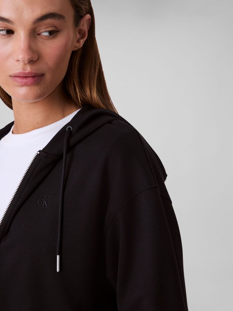 Μαύρο Hoodie Με Φερμουάρ  Γυναίκα