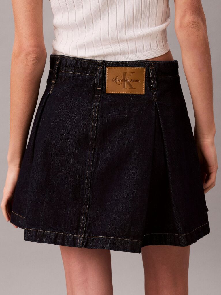 Denim Pleated Denim Skirt  Women