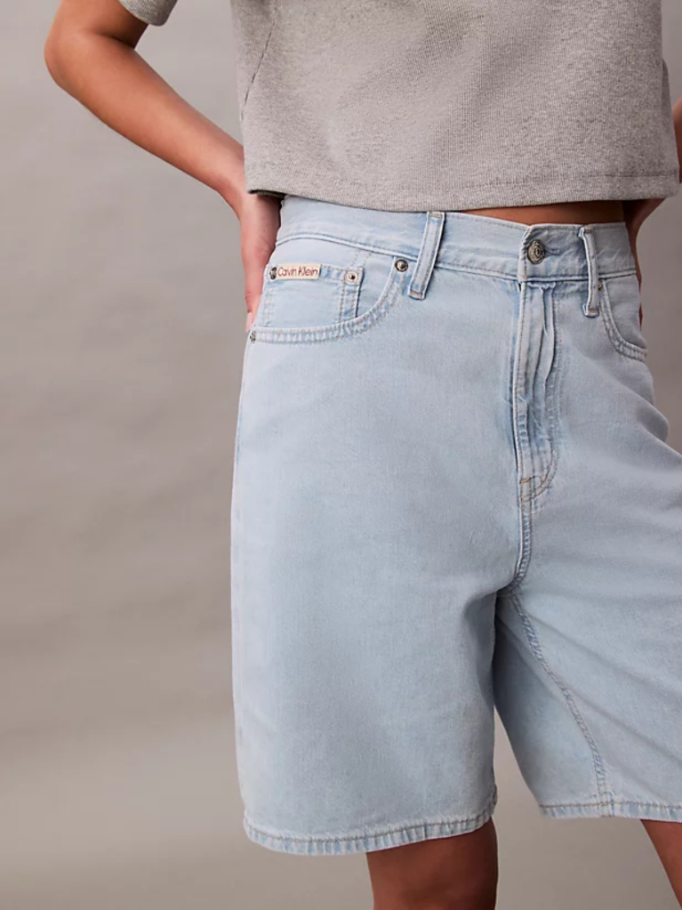 Denim Άνετο Λινό Σορτς  Γυναίκα