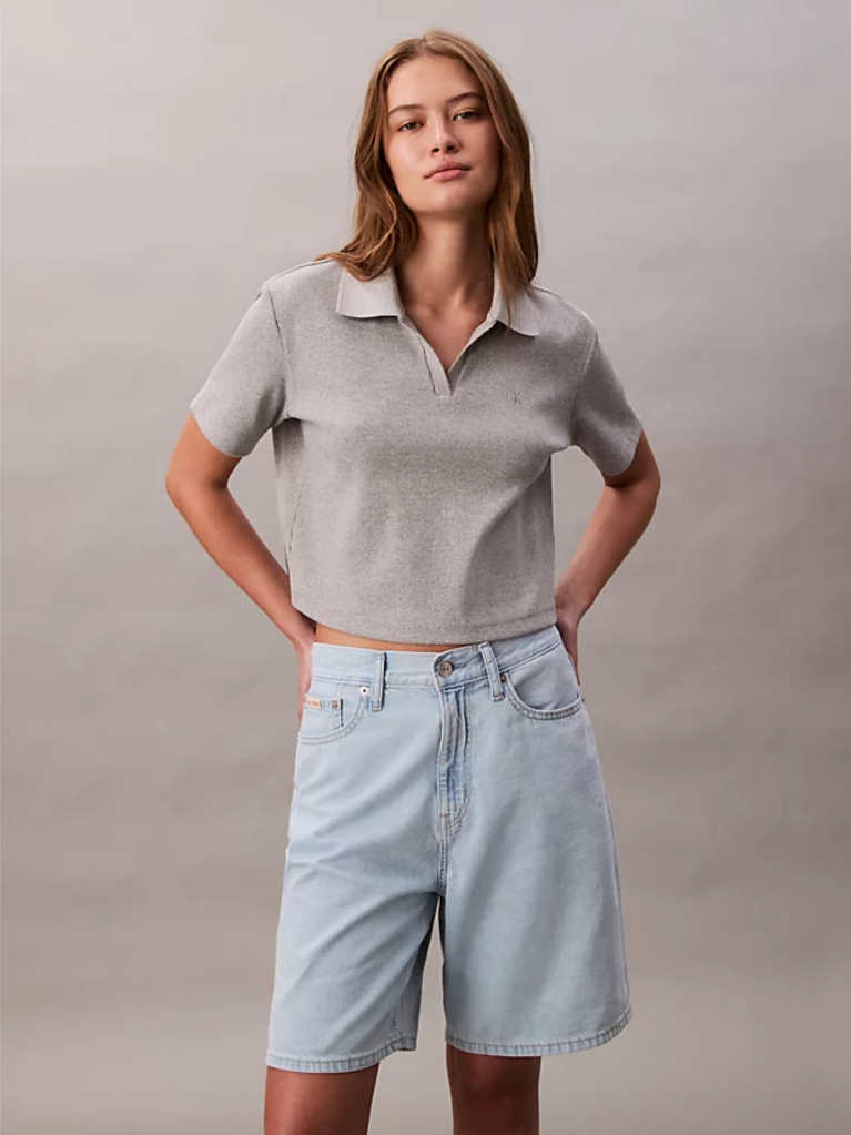 Denim Άνετο Λινό Σορτς  Γυναίκα