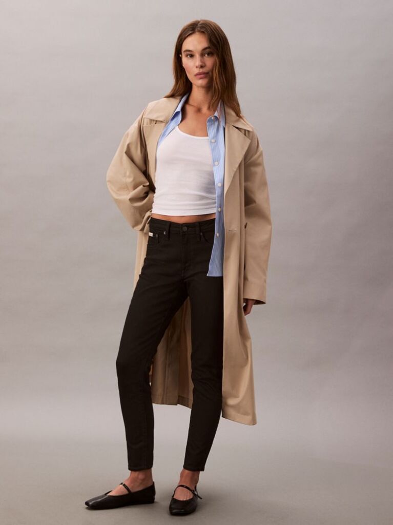 Black Mid Rise Skinny Jeans  Women