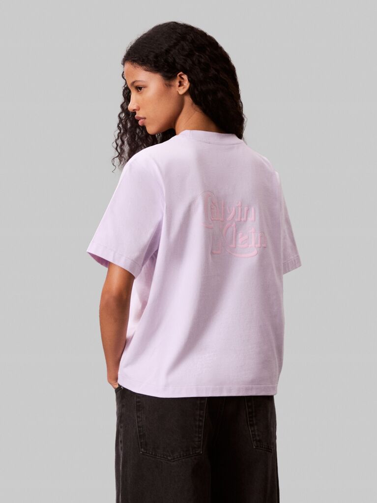 Μοβ Άνετο T-Shirt Με Έντονο Λογότυπο  Γυναίκα