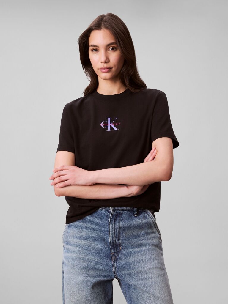 Μαύρο Κοντομάνικο T-Shirt  Γυναίκα