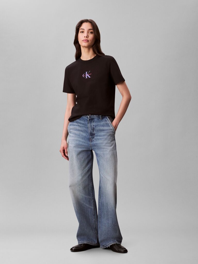 Μαύρο Κοντομάνικο T-Shirt  Γυναίκα
