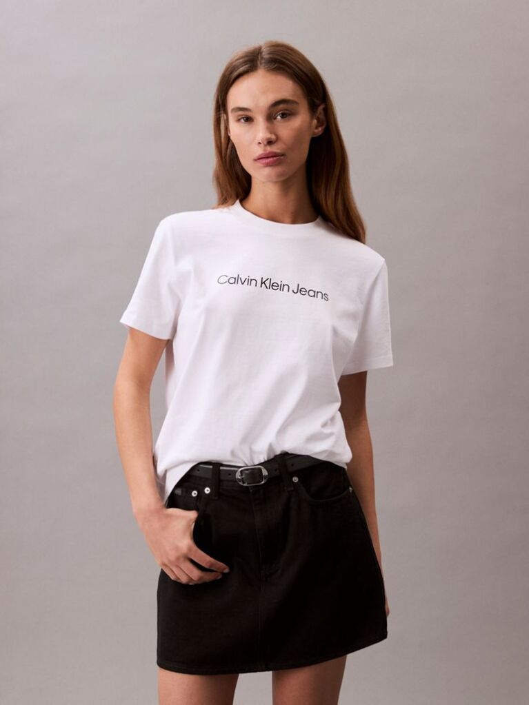 Λευκό Κοντομάνικο T-Shirt  Γυναίκα