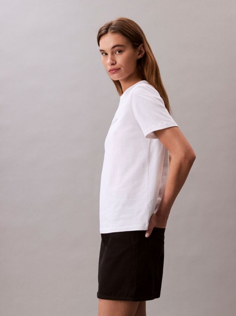 Λευκό Κοντομάνικο T-Shirt  Γυναίκα