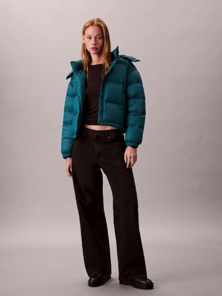 Blue Short Down Puffer Jacket  Women