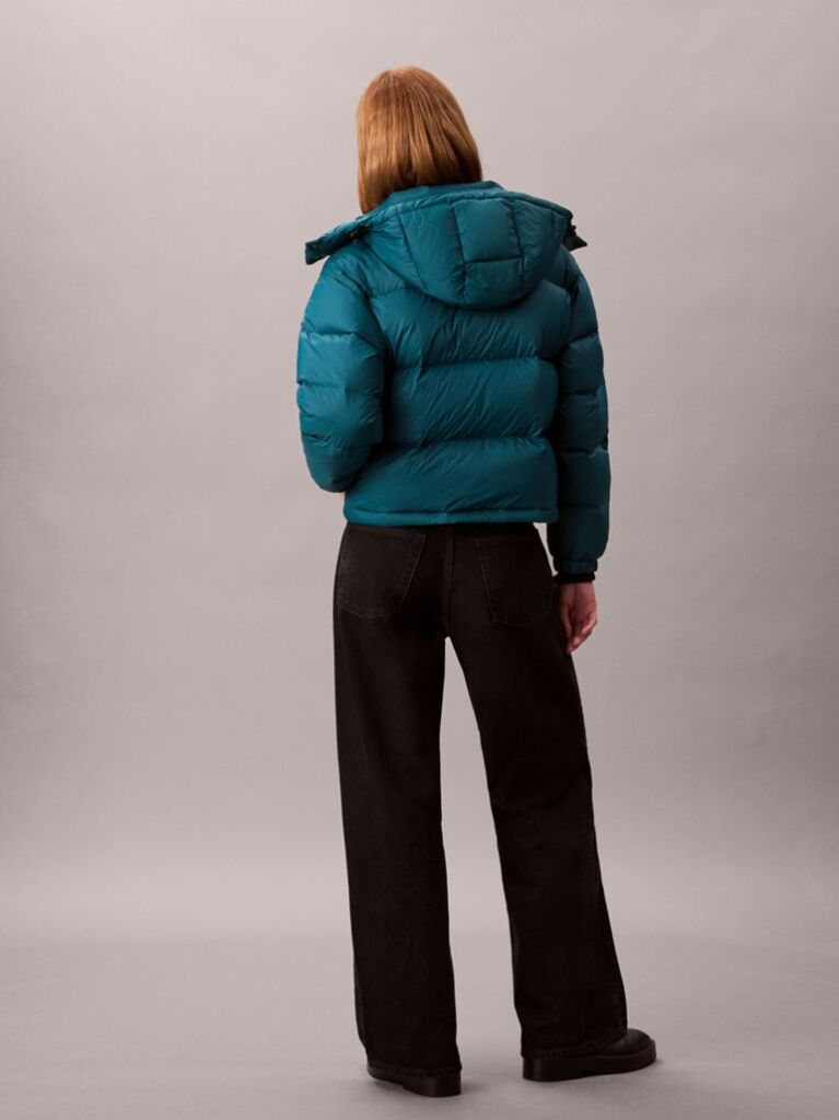 Blue Short Down Puffer Jacket  Women