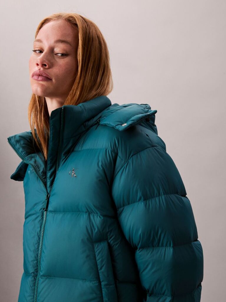 Blue Short Down Puffer Jacket  Women