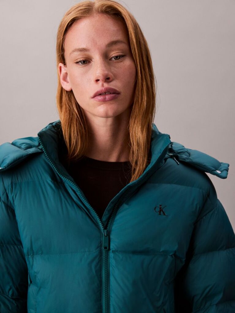 Blue Short Down Puffer Jacket  Women