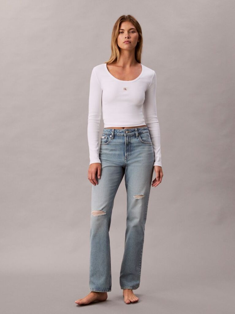 Denim Ψηλόμεσο Τζιν Σε Ίσια Γραμμή  Γυναίκα