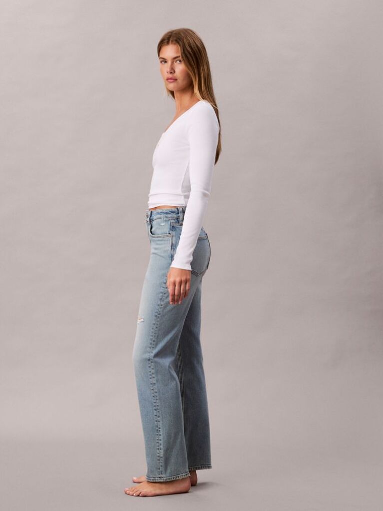 Denim Ψηλόμεσο Τζιν Σε Ίσια Γραμμή  Γυναίκα