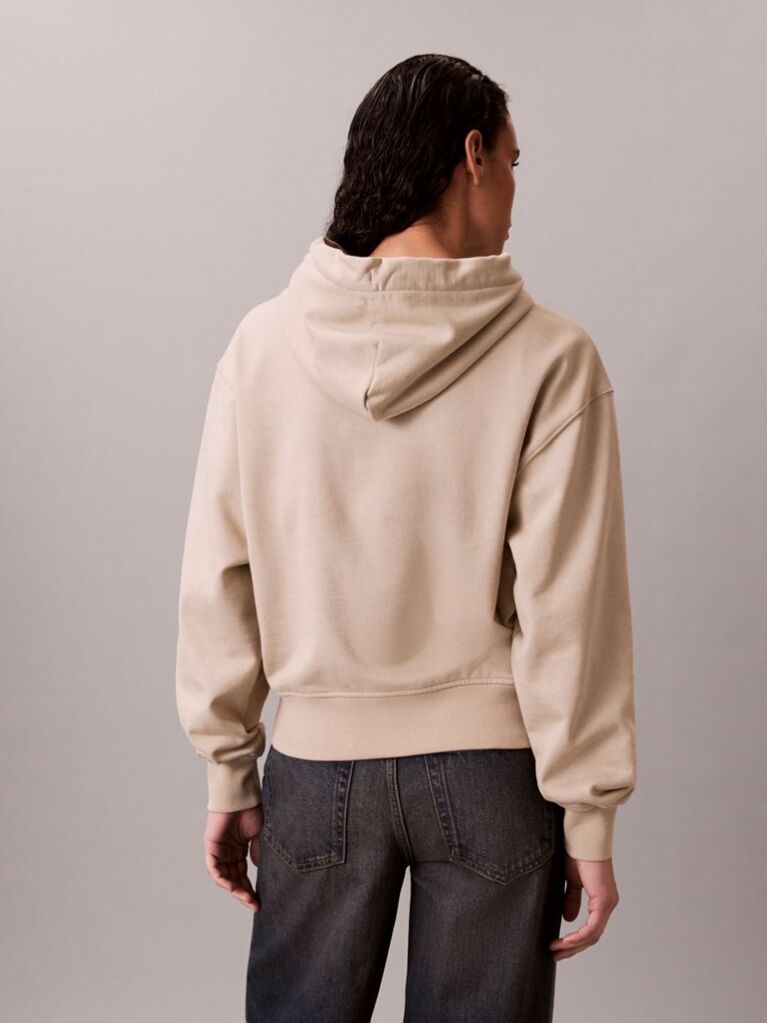 Μπεζ Άνετο Hoodie Από Premium Terry  Γυναίκα