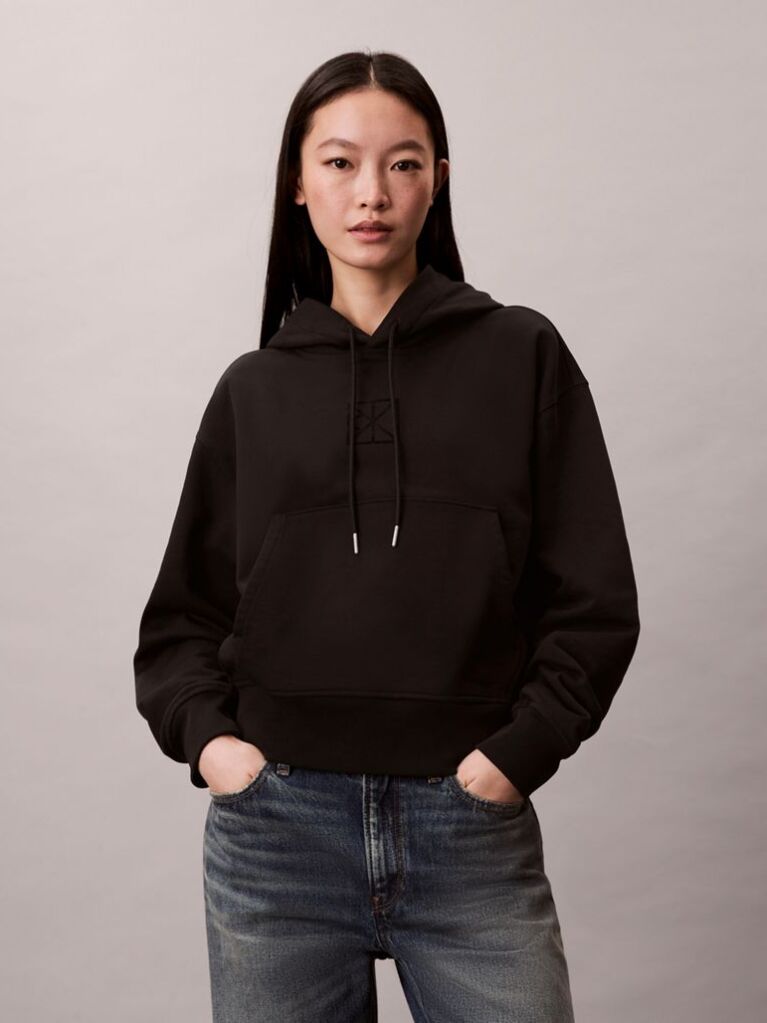 Μαύρο Άνετο Hoodie Από Premium Terry  Γυναίκα