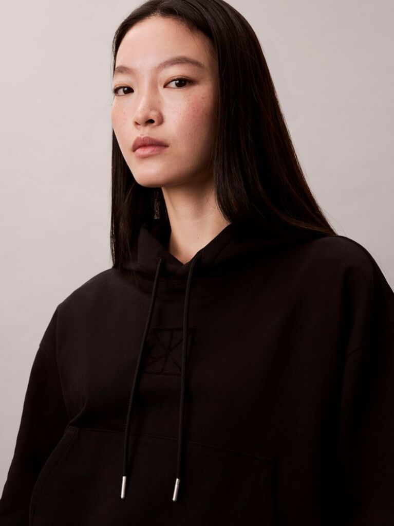 Μαύρο Άνετο Hoodie Από Premium Terry  Γυναίκα