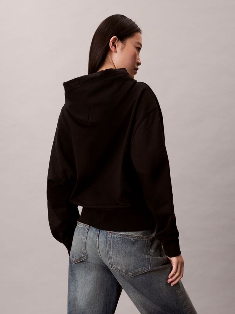 Μαύρο Άνετο Hoodie Από Premium Terry  Γυναίκα