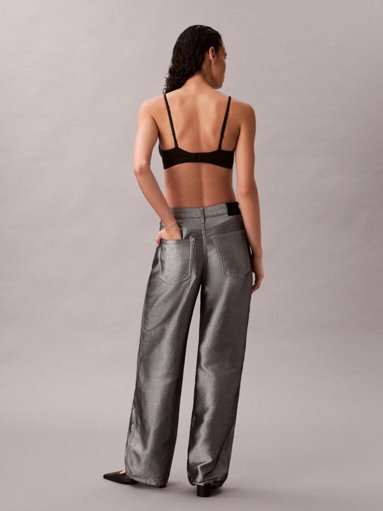 Silver Relaxed Barrel Jeans  Women