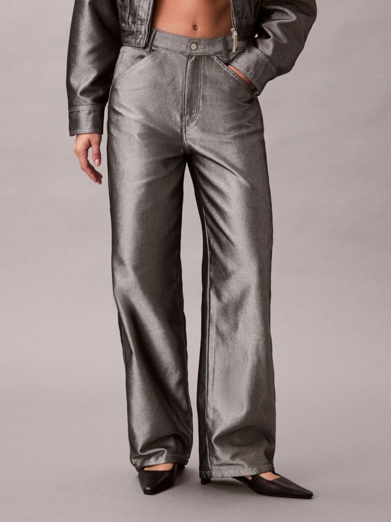 Silver Relaxed Barrel Jeans  Women