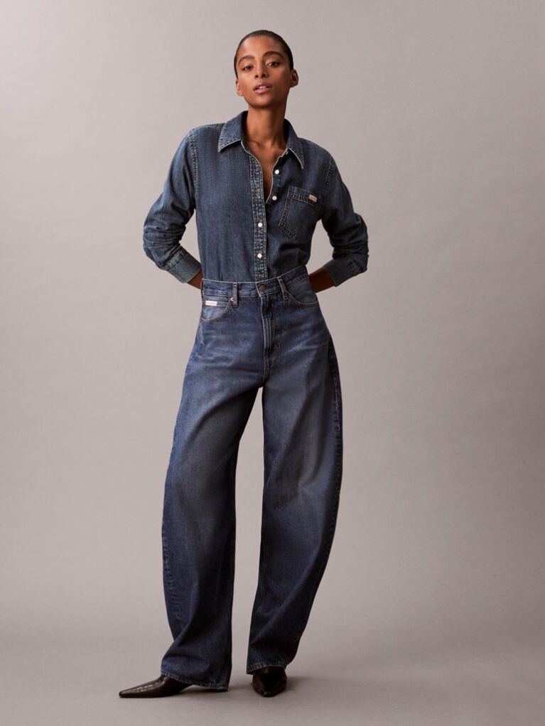 Denim High Rise Barrel Jeans  Women