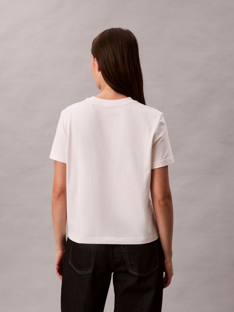 Λευκό T-Shirt Με Γραφικό Τύπωμα Και Slim Γραμμή  Γυναίκα