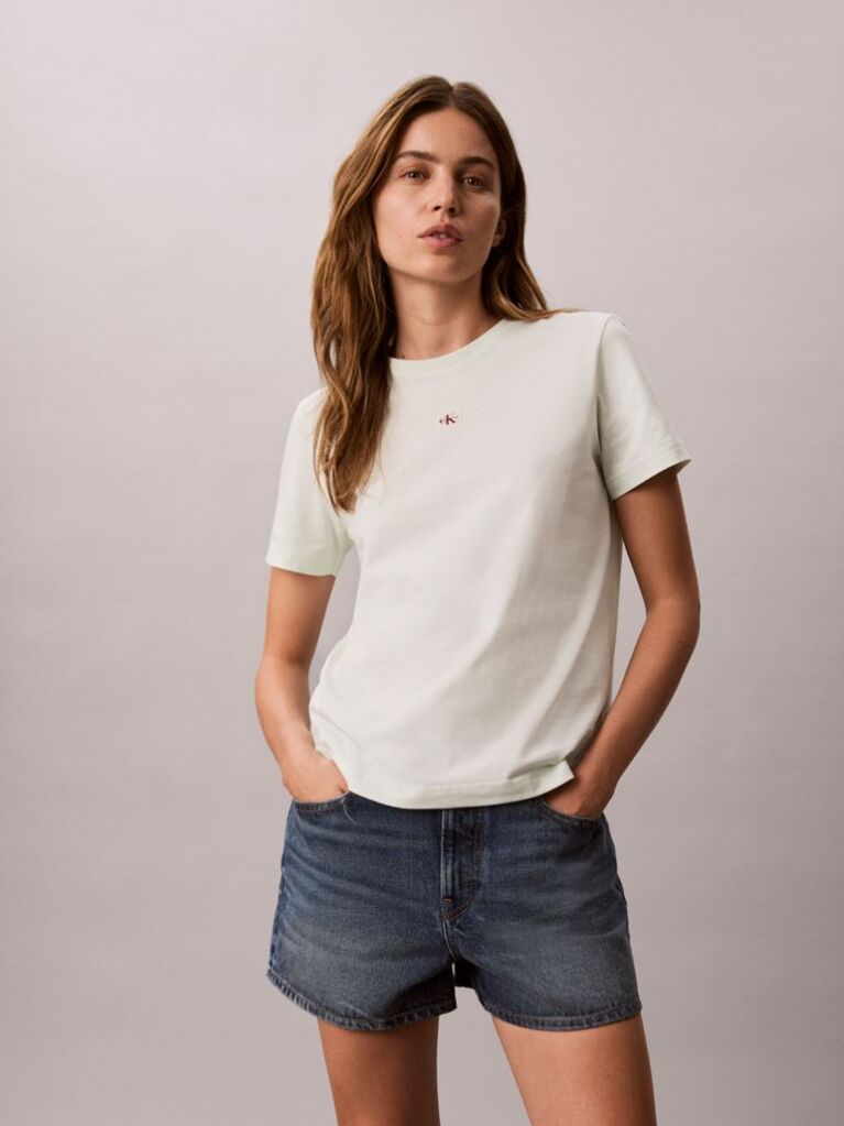 Green Soft Cotton Badge T-shirt  Women