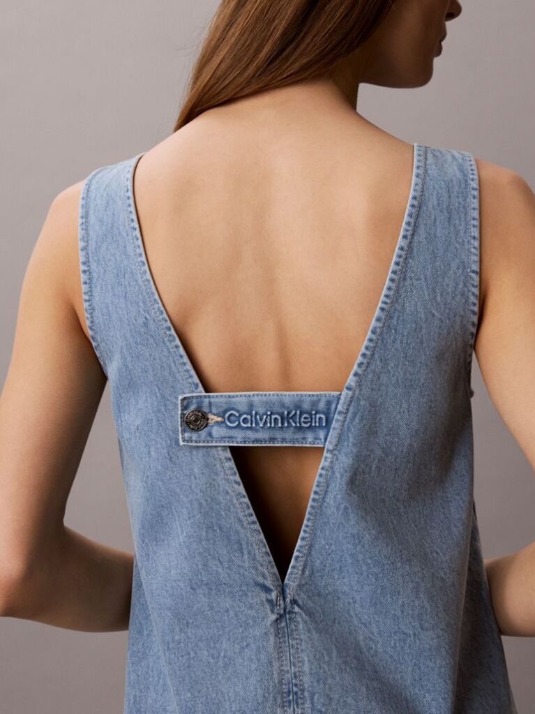 Denim Μίνι Denim Φόρεμα Shift  Γυναίκα
