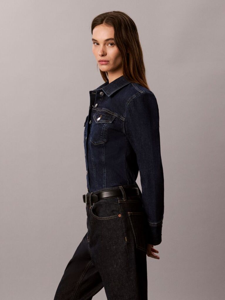 Denim Denim Πουκάμισο Με Κουμπιά Και Γραμμή Sculpt  Γυναίκα