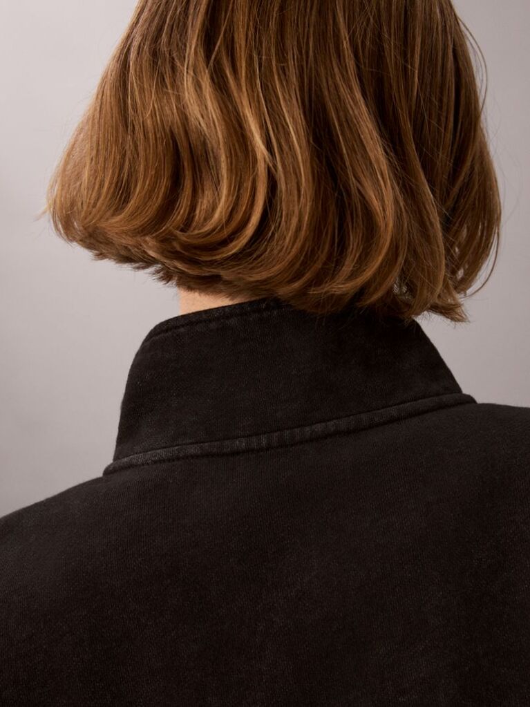 Black Relaxed Quarter Zip Sweatshirt  Women