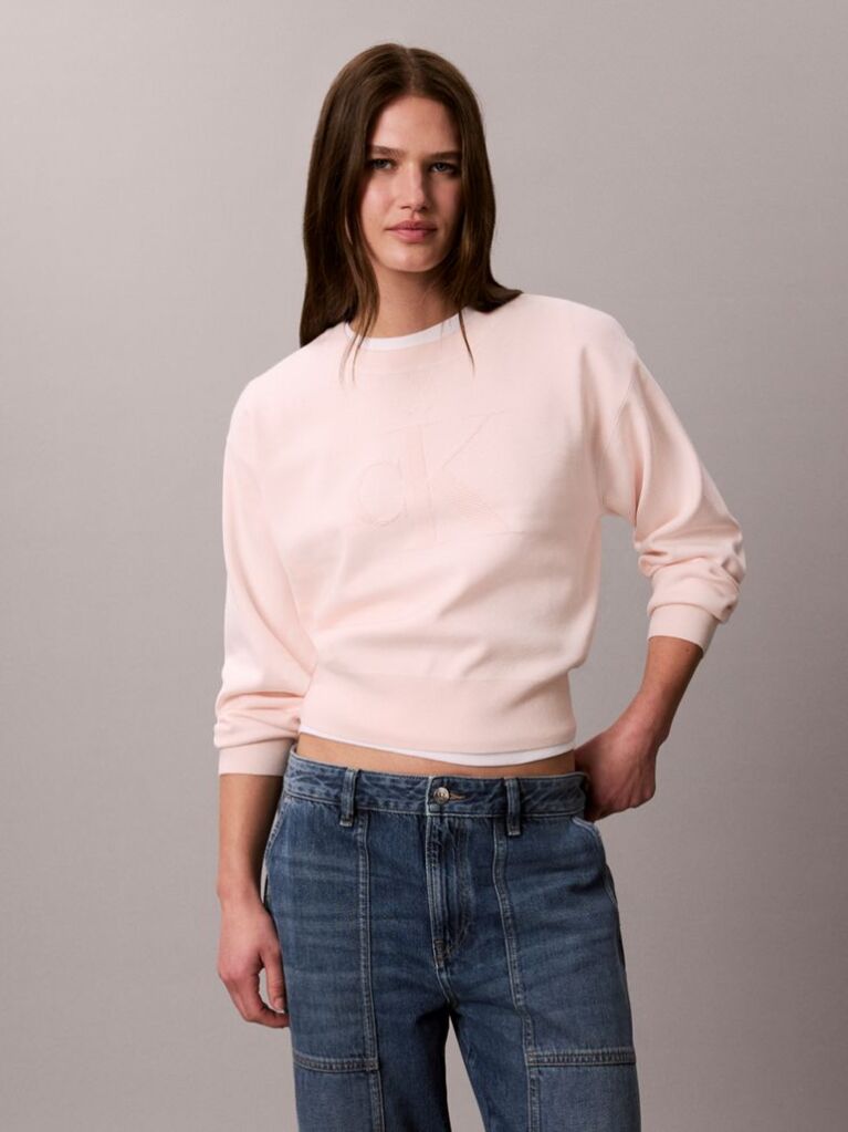 Pink Textured Knit Monogram Jumper  Women