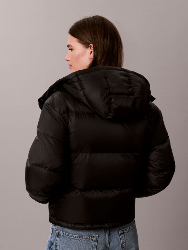 Black Short Down Puffer Jacket  Women