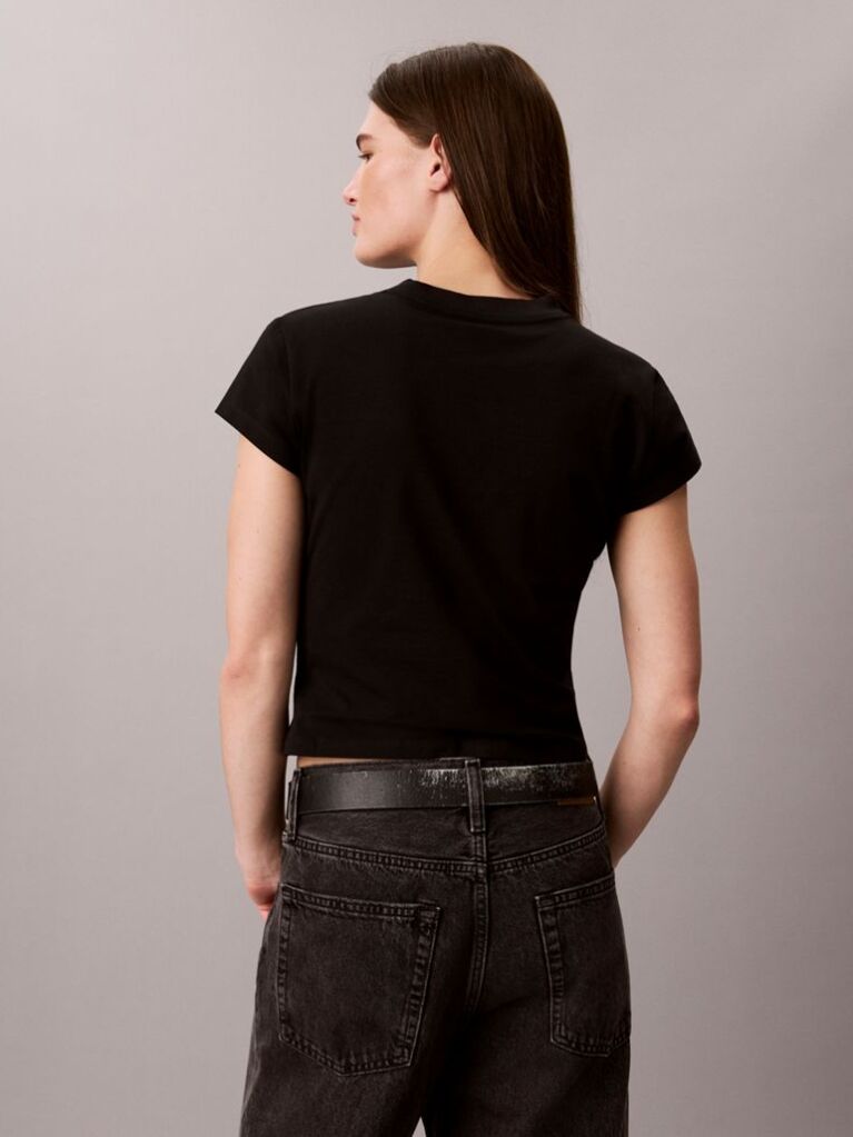 Black Monologo Baby Tee  Women