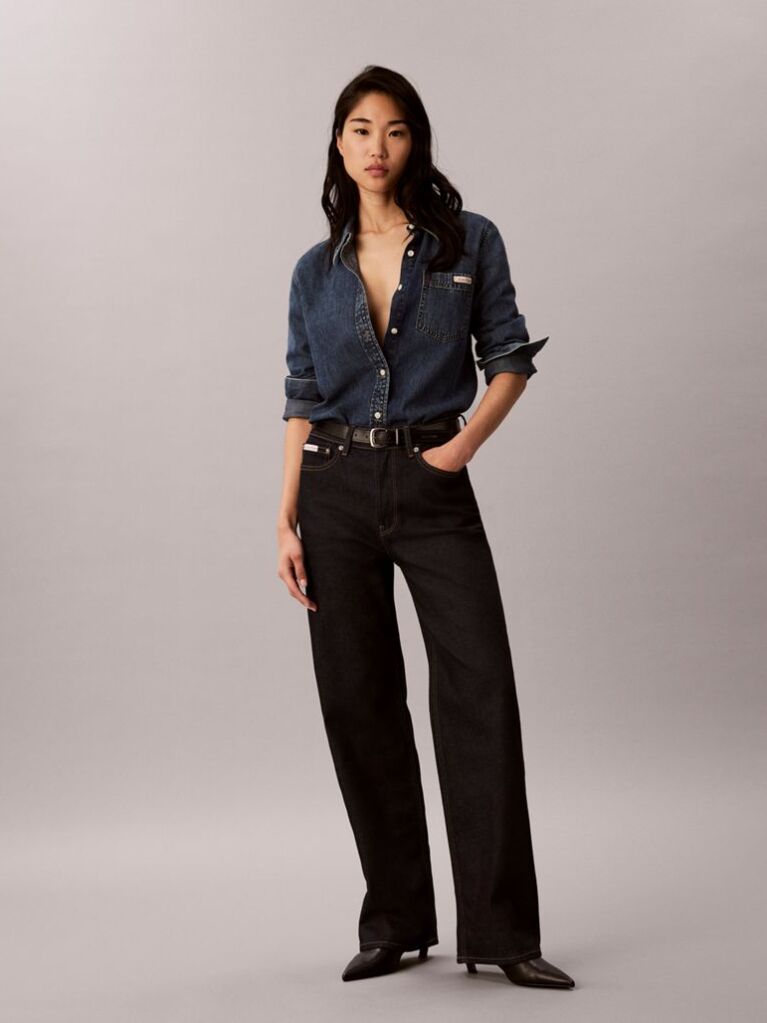 Denim Ψηλόμεσο Τζιν Με Άνετη Γραμμή  Γυναίκα