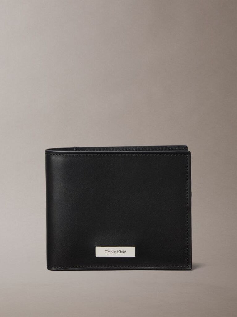 Black Plaque Billfold Wallet  Men