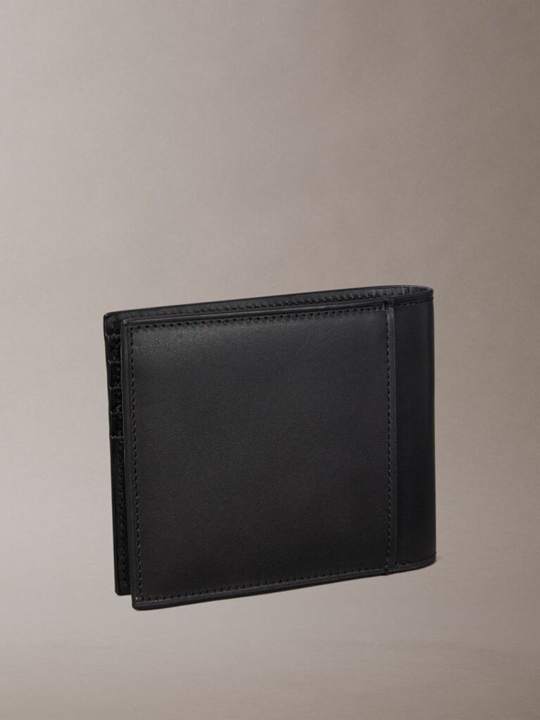 Black Plaque Billfold Wallet  Men