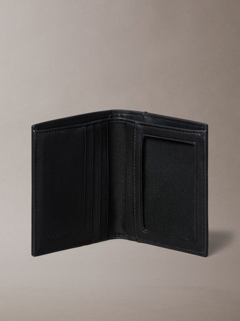 Black Allover Monogram Logo Bifold Wallet  Men