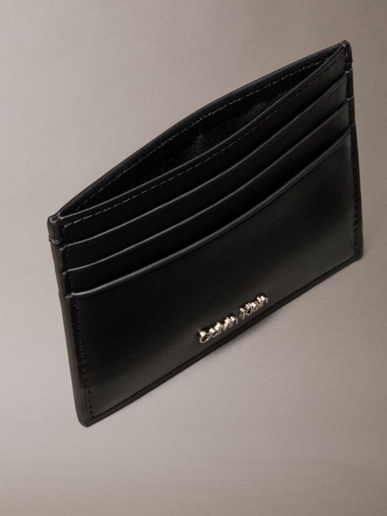 Μαύρο Θήκη Καρτών Από Δέρμα Με Logo Και RFID  Άνδρας