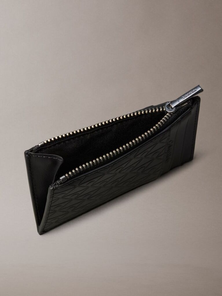 Black Allover Emblem Logo Card Holder  Men