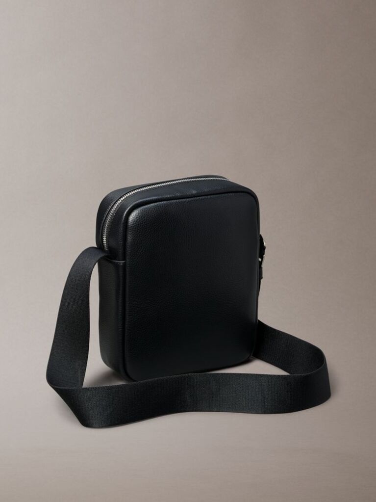 Black Micro Pebble Reporter Bag  Men