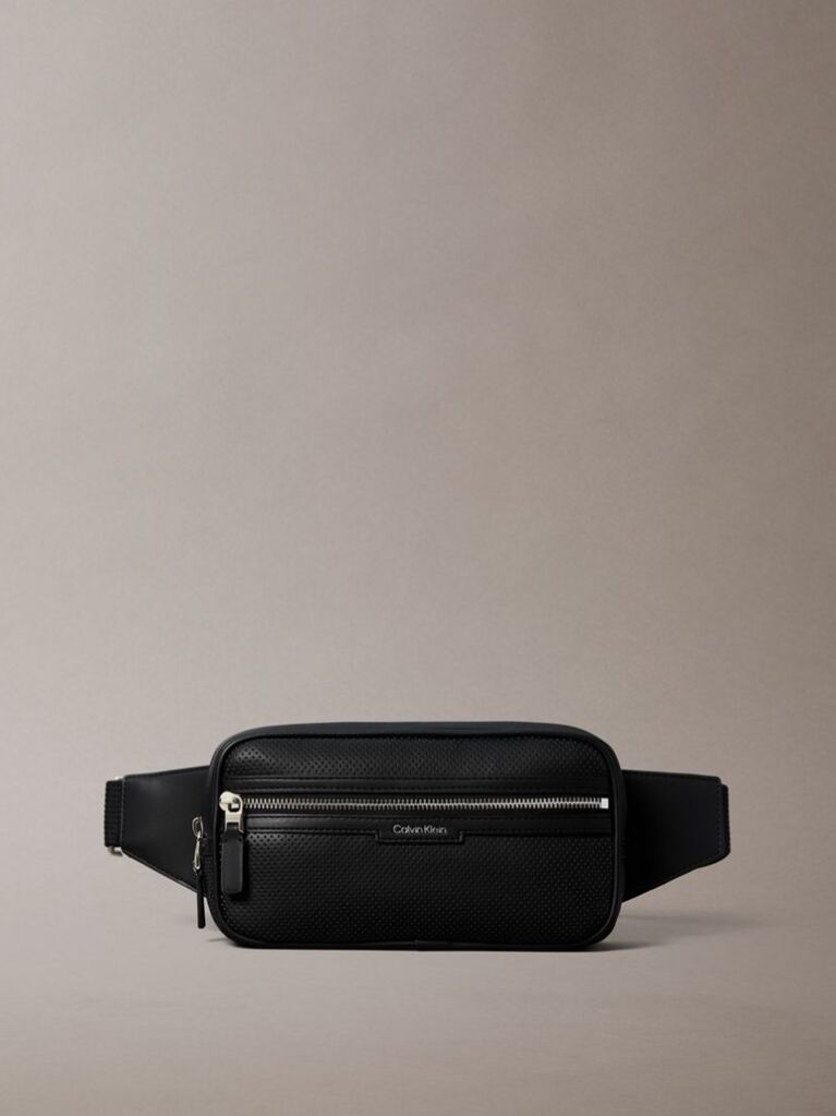 Μαύρο Τσαντάκι Μέσης Από Διάτρητο Faux Leather  Άνδρας