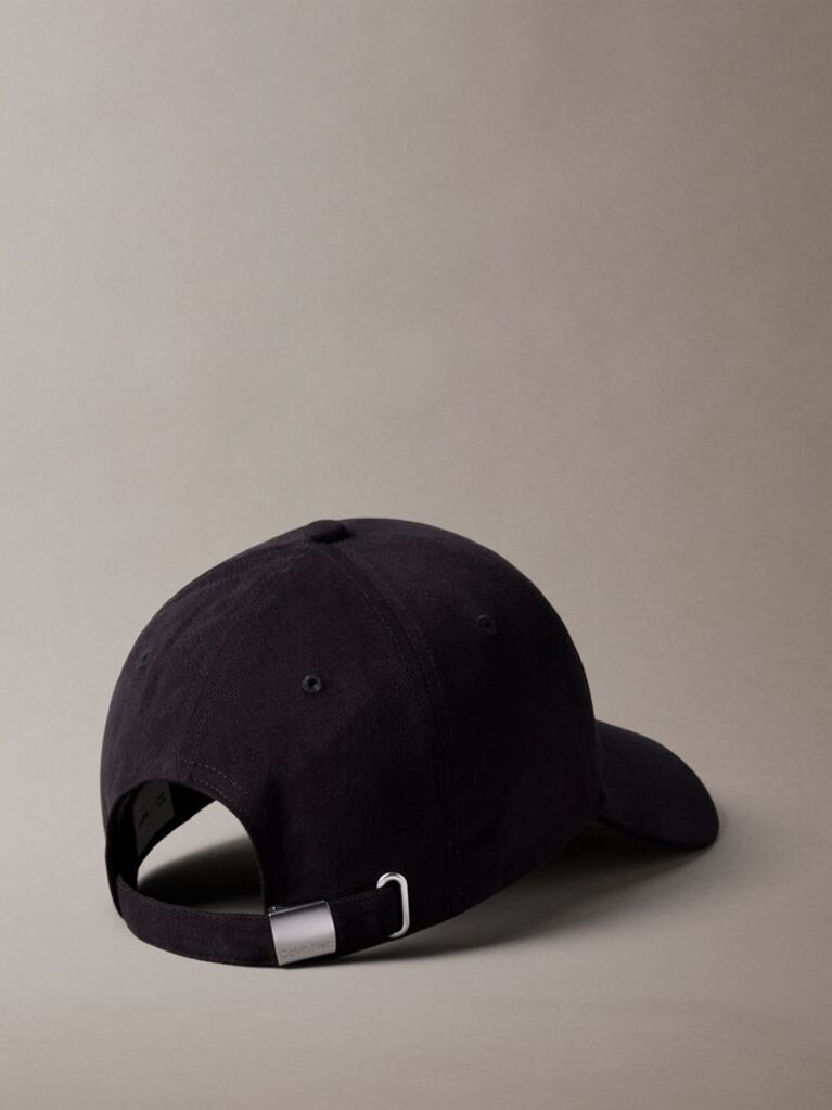 Black Layered Monogram Logo Graphic Baseball Cap  Men