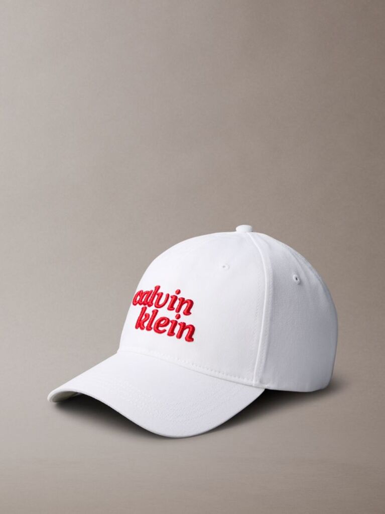 White 1989 Embroidered CK Logo Cap  Men