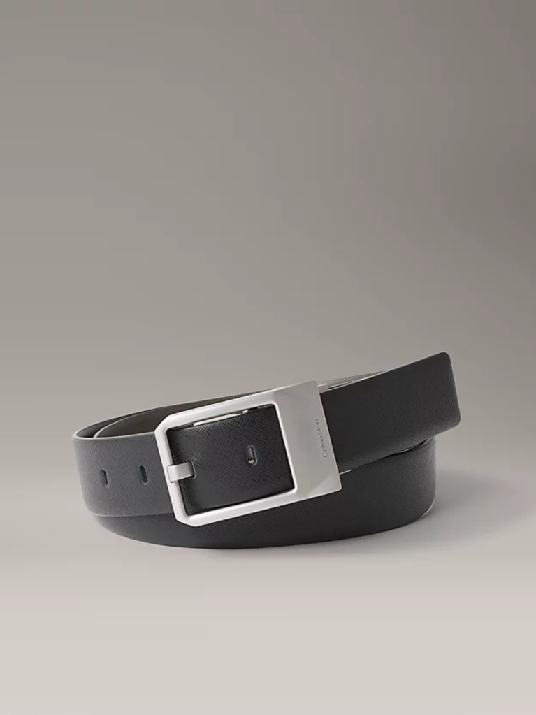 Black Reversible Leather Belt  Men