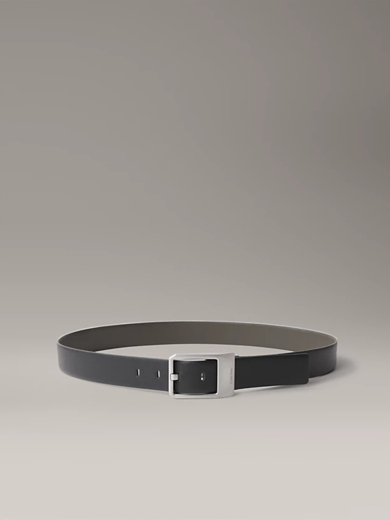 Black Reversible Leather Belt  Men