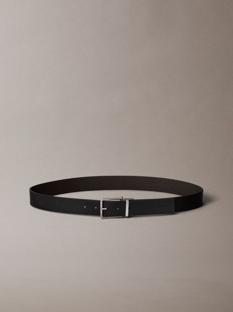 Black Reversible Full-Grain Leather Belt  Men
