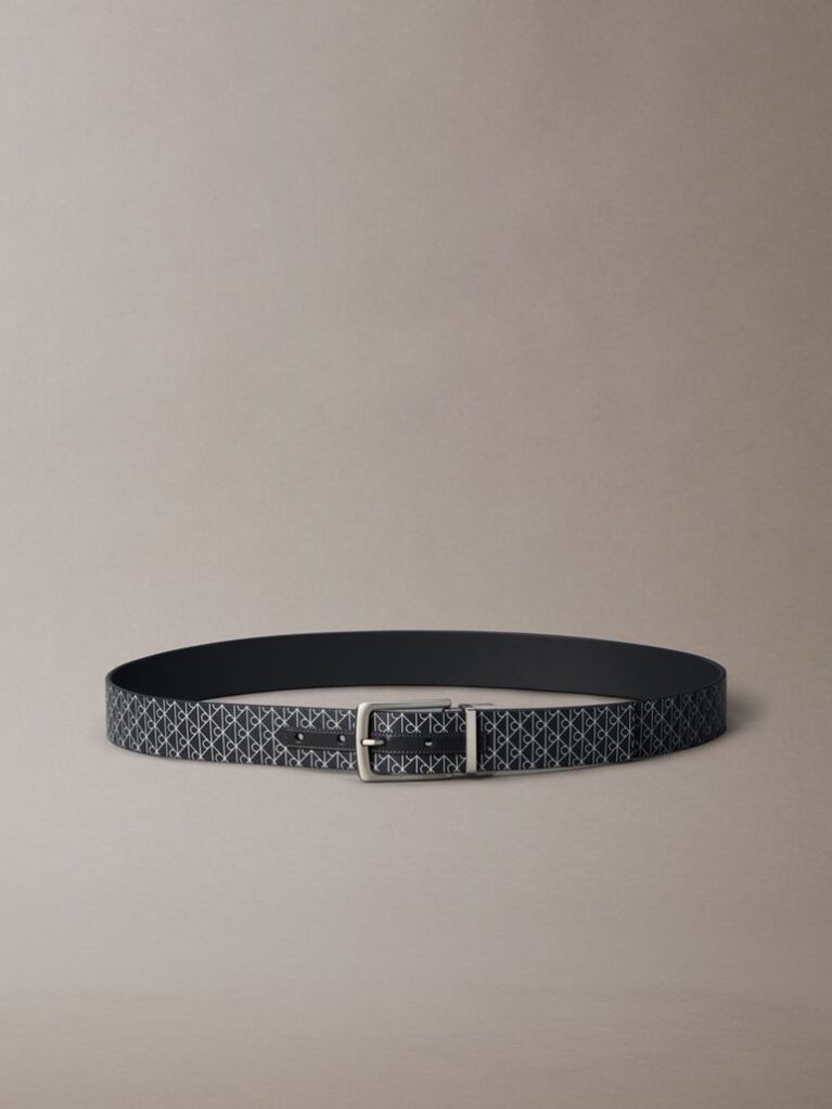 Grey Reversible Logo Belt  Men